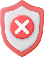 3d Shield with decline icon png