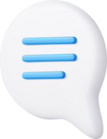 3d Blank white speech bubble pin png