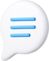 3d Blank white speech bubble pin png