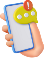 3D speech bubbles on mobile phone png