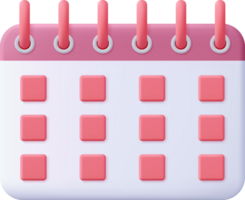3d kalender uppdrag ikon png
