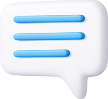 3d Blank white speech bubble pin png