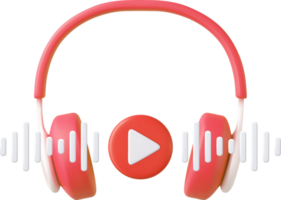 3d Headphones and Mobile modern playing video png