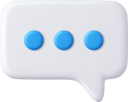 3d Blank white speech bubble pin png