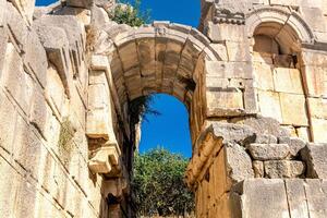 ruins of an antique theater in Myra now Demre, Turkey photo