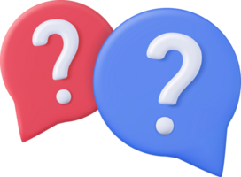 3d Speech bubble with question mark. png