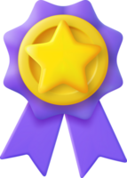 3d Winner medal with ribbon. png