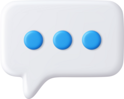 3d Blank white speech bubble pin png