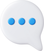 3d Blank white speech bubble pin png