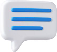 3d Blank white speech bubble pin png