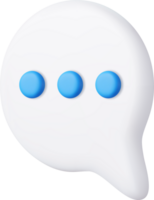 3d Blank white speech bubble pin png