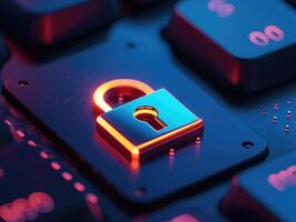 AI generated login and password, cyber security concept, data protection and secured internet access, cybersecurity photo