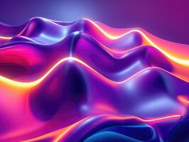 AI generated perfect shape, aesthetic, colorful background with abstract shape glowing in ultraviolet spectrum, curvy neon lines, Futuristic energy concept photo