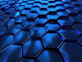 AI generated Top veiw Abstract blue technology hexagonal background photo