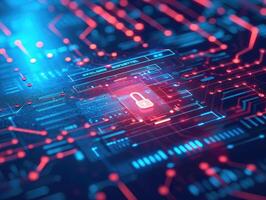 AI generated login and password, cyber security concept, data protection and secured internet access, cybersecurity photo