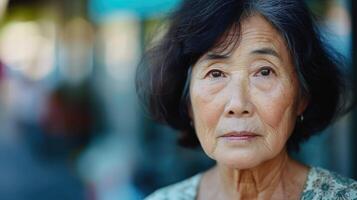 AI generated Serious mature asian woman looking photo