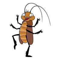 Funny dancing cockroach icon cartoon vector. Bug head dead vector