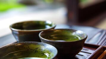 AI generated Green japanese tea photo