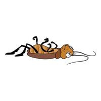 Dead cockroach insect icon cartoon vector. Home bug vector