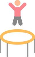 Trampoline Flat Light Icon vector