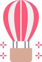 Hot Air Ballon Flat Light Icon vector