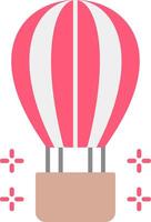 Hot Air Ballon Flat Light Icon vector