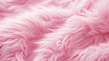 AI generated Pink faux fur fabric close up detail photo