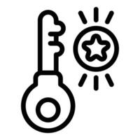 Key feature icon outline vector. Principle choice vector