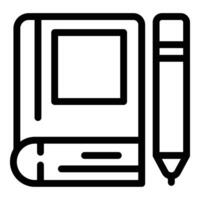 Write book code icon outline vector. Code choice vector