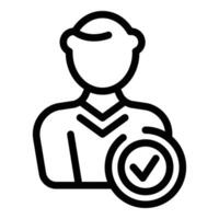 Approved manager policy icon outline vector. Code choice vector