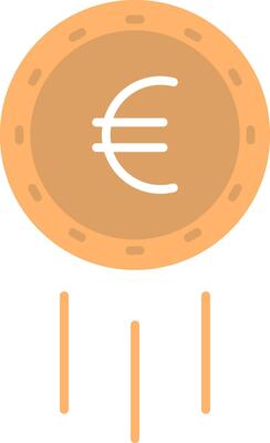 Euro Sign Flat Light Icon