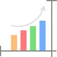 Bar Chart Flat Light Icon vector