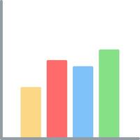 Bar Chart Flat Light Icon vector