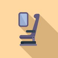 Service seat window icon flat vector. Vacation plane vector