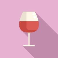 Airplane travel wine glass icon flat vector. Indoor sleep vector