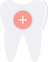 diente plano ligero icono vector
