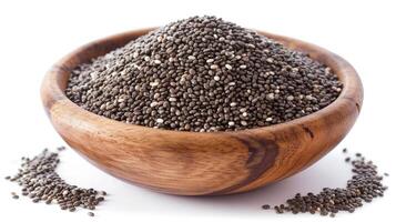 AI generated Chia seeds on isolated white background. photo