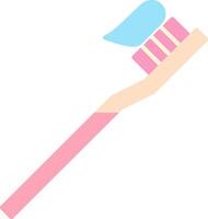 cepillo de dientes plano ligero icono vector