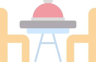 Dinner Table Flat Light Icon vector