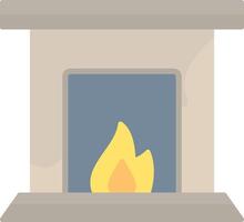 Fireplace Flat Light Icon vector