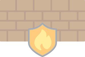 Firewall Flat Light Icon vector