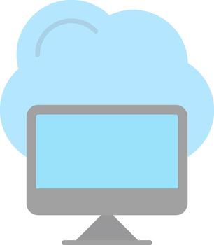 nube informática plano ligero icono vector