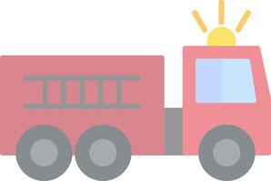 Fire Truck Flat Light Icon vector