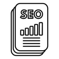 Seo chart document icon outline vector. Online boost vector