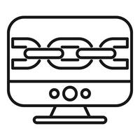 Seo chain computer icon outline vector. Seo website vector