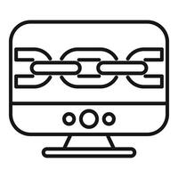 Seo chain computer icon outline vector. Seo website vector