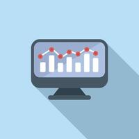 Graph computer chart icon flat vector. Online boost vector