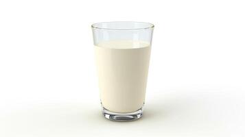 AI generated Glass of milk isolated on white photo