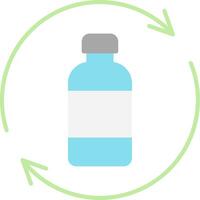 botella reciclaje plano ligero icono vector