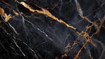 AI generated Textured of the black marble background. Gold and white patterned natural of dark gray marble texture. black marbel texture background. Black marble gold pattern luxury. dark grey photo